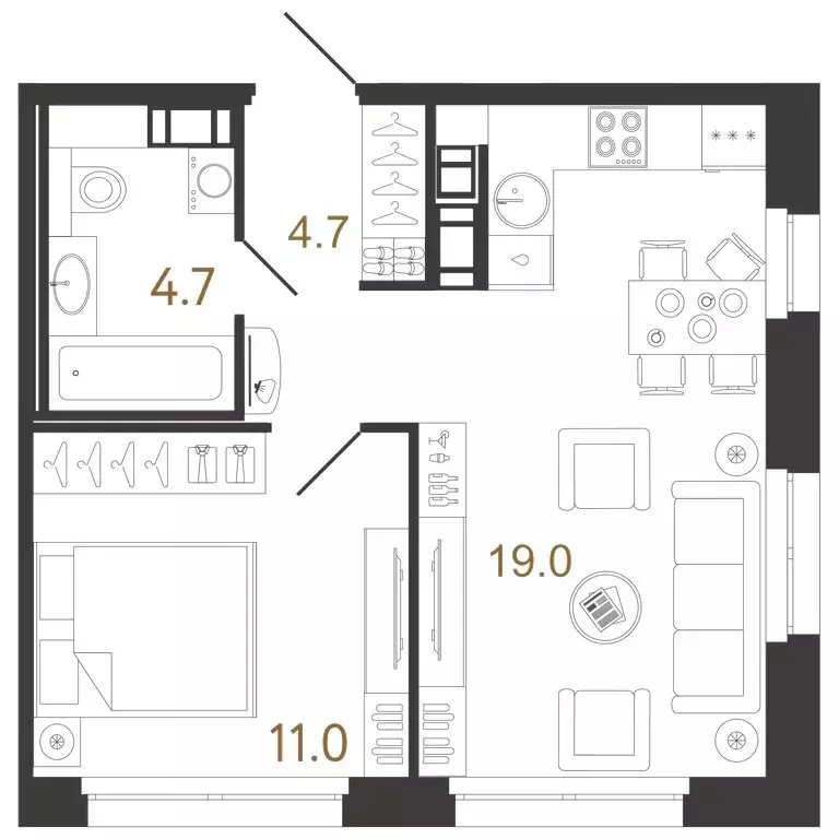 1-комнатная квартира: Санкт-Петербург, Тосина улица, 3к1 (39.4 м) - Фото 2