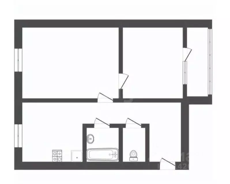 2-к кв. Воронежская область, Грибановский пгт ул. Машзаводская, 6 ... - Фото 2