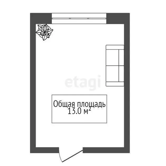 1к в -комнатной квартире (13 м) - Фото 0