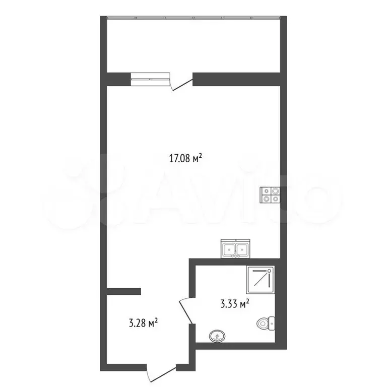 Квартира-студия, 28,4 м, 15/17 эт. - Фото 0