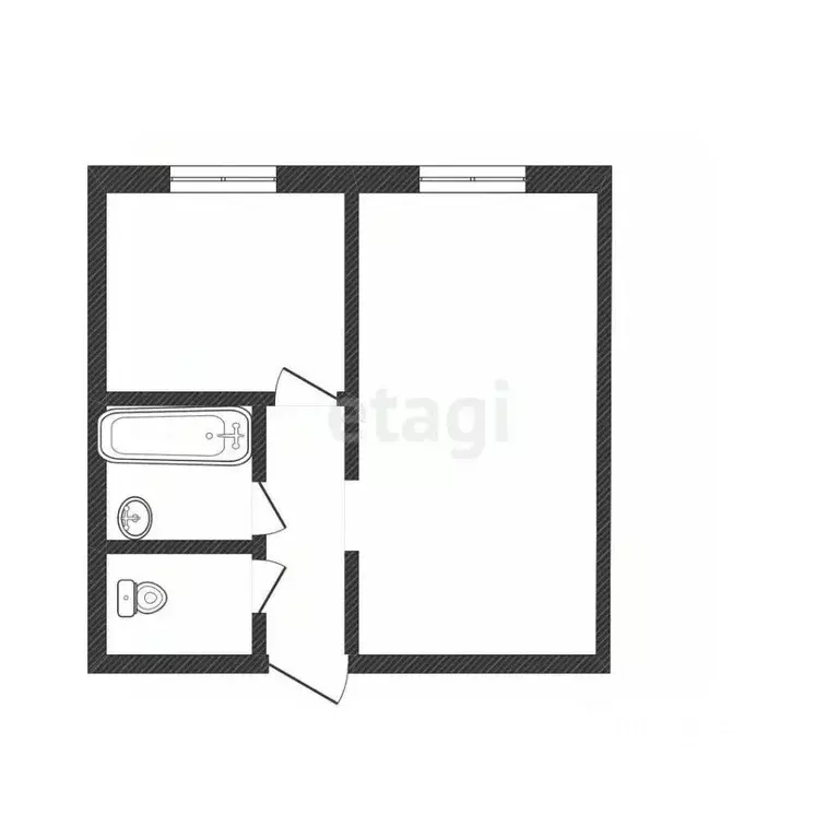 2-к кв. Белгородская область, Белгород Студенческая ул., 12 (33.6 м) - Фото 2