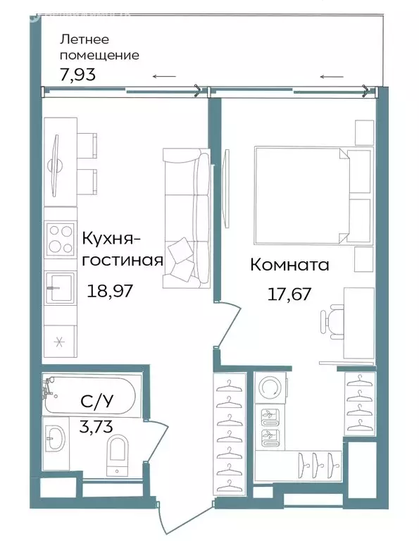 1-комнатная квартира: Республика Крым, Саки (48.3 м) - Фото 1