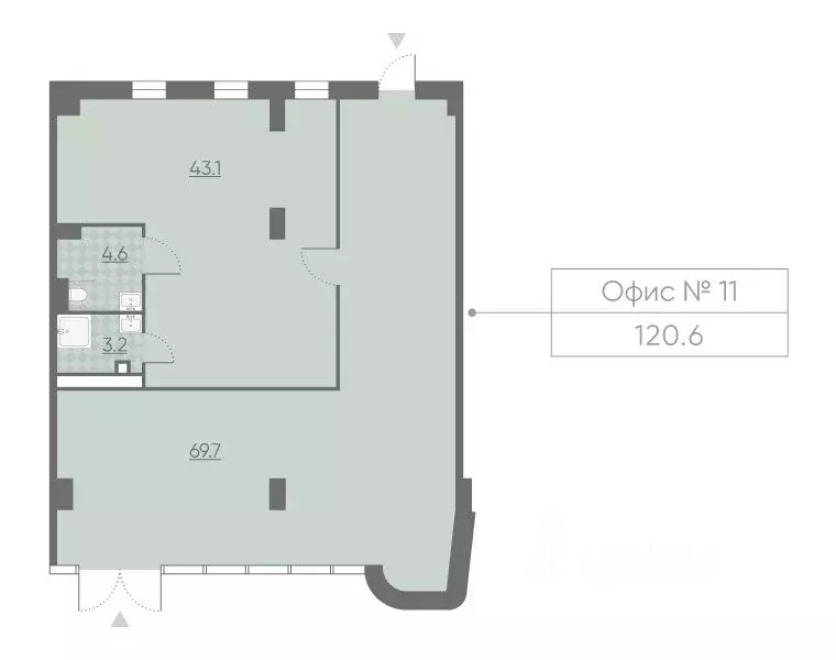 Помещение свободного назначения в Москва Марк жилой комплекс, к2 (121 ... - Фото 1