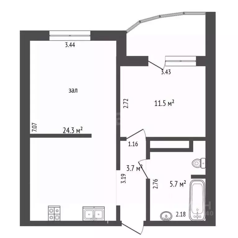 2-к кв. Тюменская область, Тюменский муниципальный округ, д. Дударева ... - Фото 1