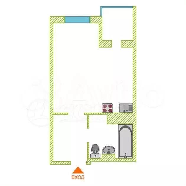 Квартира-студия, 25 м, 5/6 эт. - Фото 0