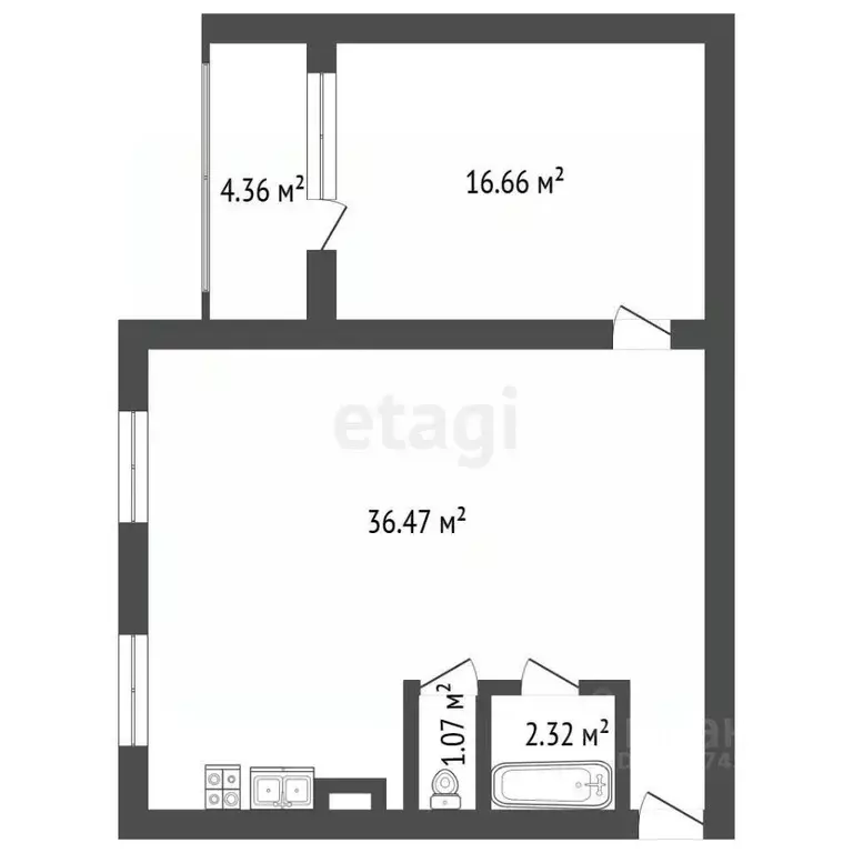 2-к кв. Санкт-Петербург ул. Передовиков, 7 (57.0 м) - Фото 2