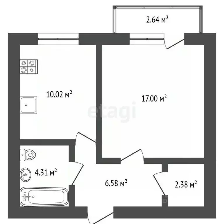 1-к кв. Ярославская область, Рыбинский муниципальный округ, пос. ... - Фото 0