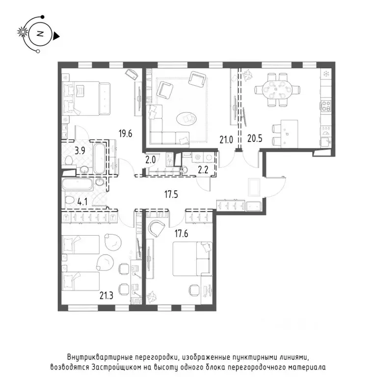 4-к кв. Санкт-Петербург Лисичанская ул., 15 (129.2 м) - Фото 0