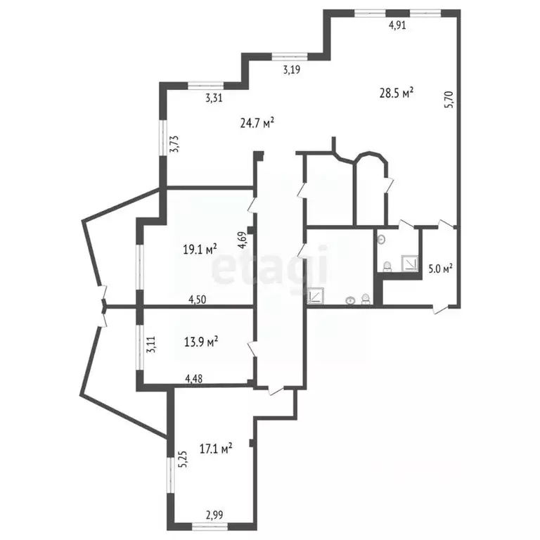 3-к кв. Ханты-Мансийский АО, Сургут просп. Ленина, 11 (145.6 м) - Фото 1