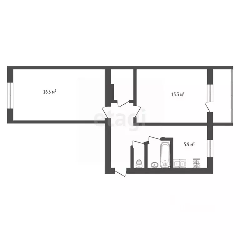 2-к кв. Забайкальский край, Чита ул. Ватутина, 18 (47.8 м) - Фото 1