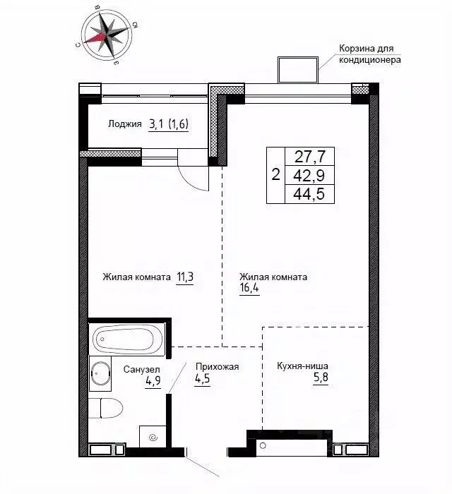 2-к кв. Приморский край, Надеждинский район, пос. Новый ул. Ленина, ... - Фото 1