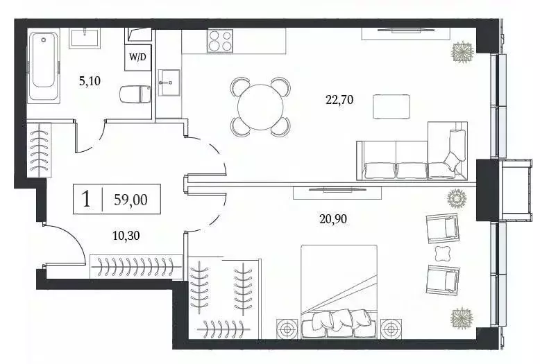 2-к кв. Москва просп. Андропова, 1 (59.0 м) - Фото 1
