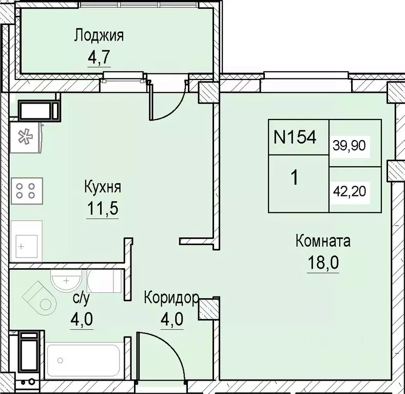 1-к кв. Нижегородская область, Нижний Новгород ул. Июльских Дней (39.9 ... - Фото 1