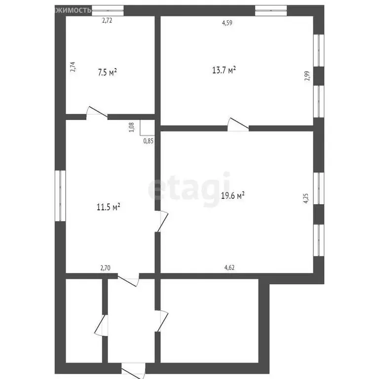 Дом в Кемерово, улица Циолковского (69.2 м) - Фото 0