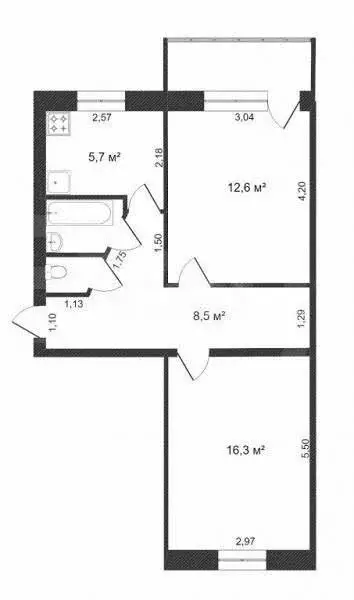 2-комнатная квартира: Кострома, улица Голубкова, 4А (43.8 м) - Фото 1