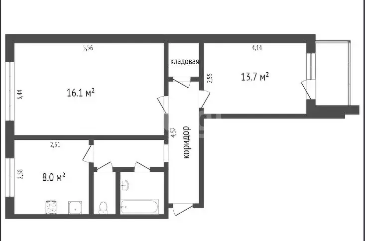 2-комнатная квартира: Воронеж, улица 45-й Стрелковой Дивизии, 223 ... - Фото 1
