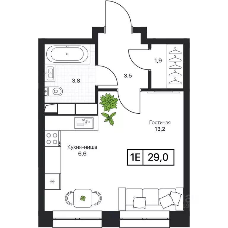 Студия Московская область, Пушкино Пушкино Град жилой комплекс, к2 ... - Фото 1