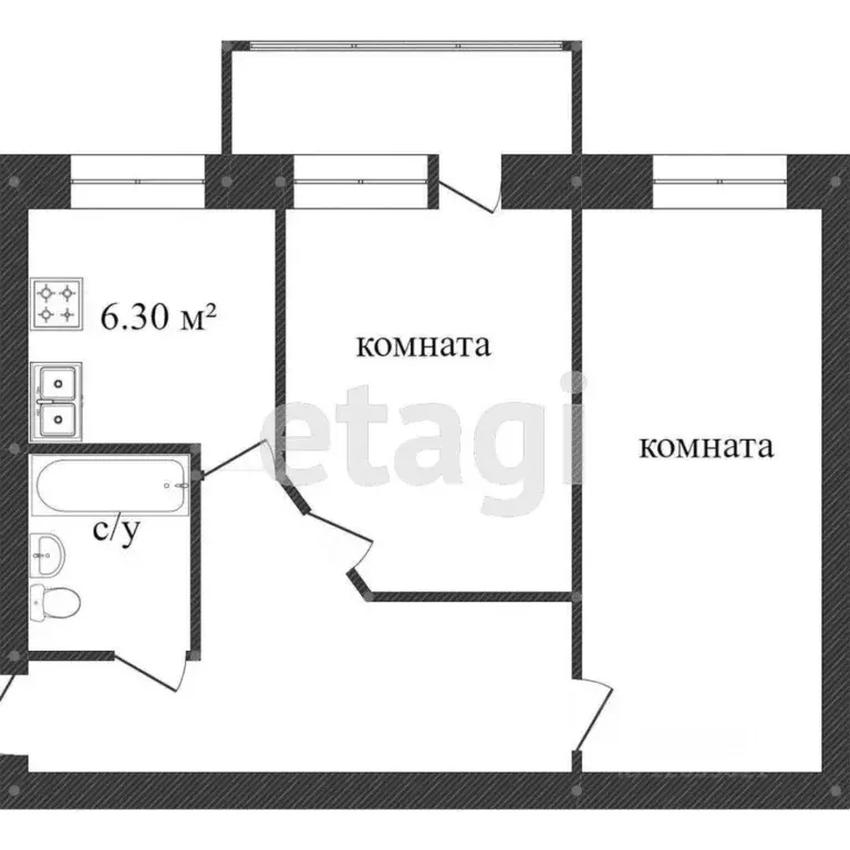 2-к кв. Костромская область, Кострома ул. Маяковского, 9б (41.9 м) - Фото 1