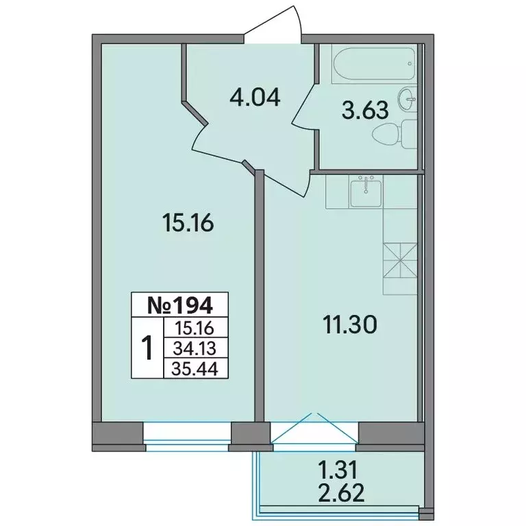 1-комнатная квартира: Скотное, жилой комплекс Рождественский квартал ... - Фото 1