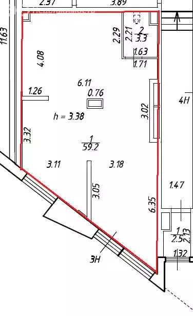 Помещение свободного назначения (62.5 м) - Фото 1