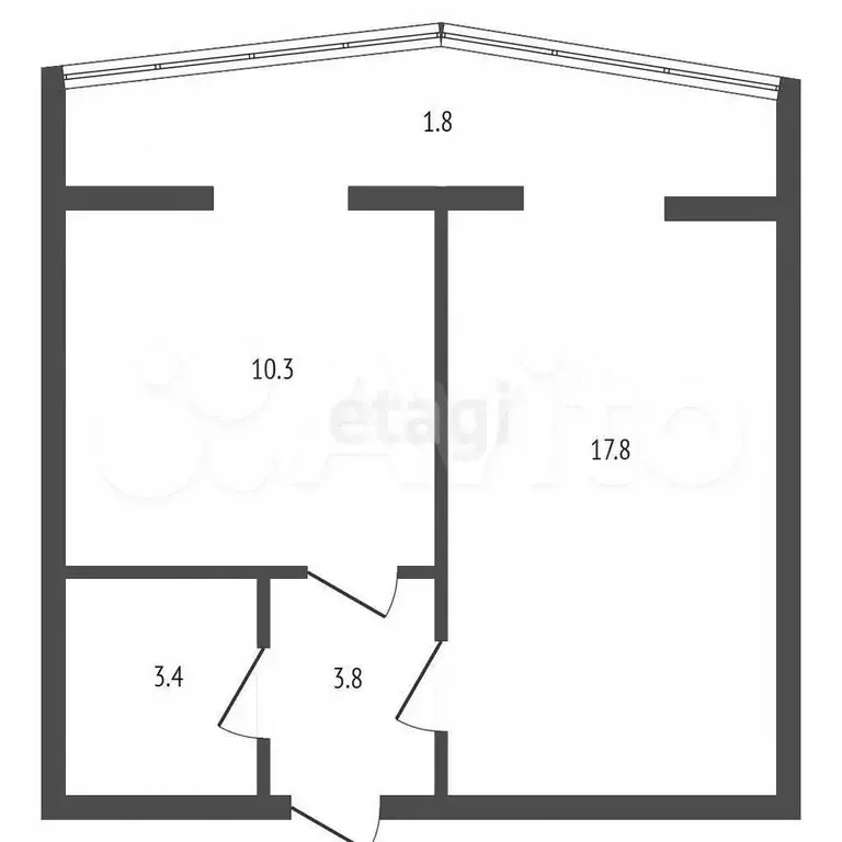 1-к. квартира, 43,2 м, 6/10 эт. - Фото 0