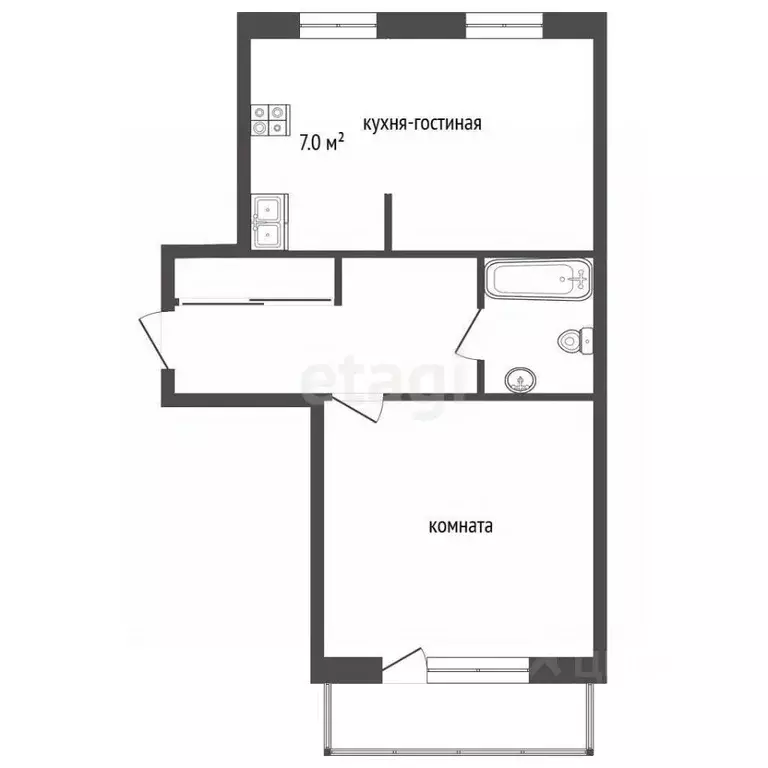 2-к кв. Кемеровская область, Кемерово Арочная ул., 41А (44.0 м) - Фото 2