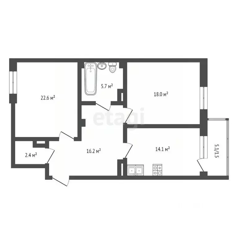 3-к кв. Забайкальский край, Чита Северный мкр, 73 (79.8 м) - Фото 0