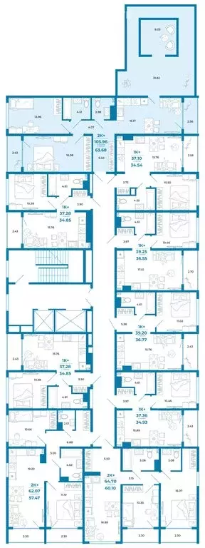 2-комнатная квартира: Тюмень, улица Анатолия Клиндюка, 3 (63.68 м) - Фото 1