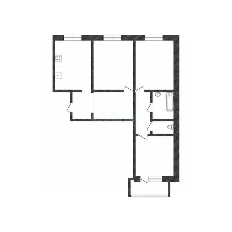 3-к кв. Курганская область, Курган Заозерный жилрайон, 7-й мкр, 9 ... - Фото 2