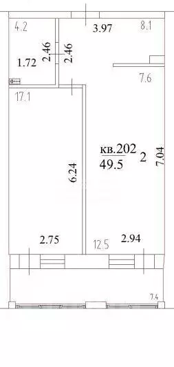 2-к кв. Томская область, Томск ул. Аркадия Иванова, 21 (49.5 м) - Фото 2