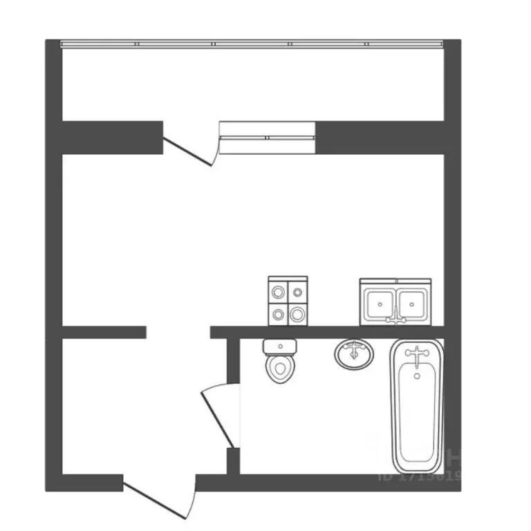 Студия Тюменская область, Тюмень ул. Константина Посьета, 16 (26.6 м) - Фото 1