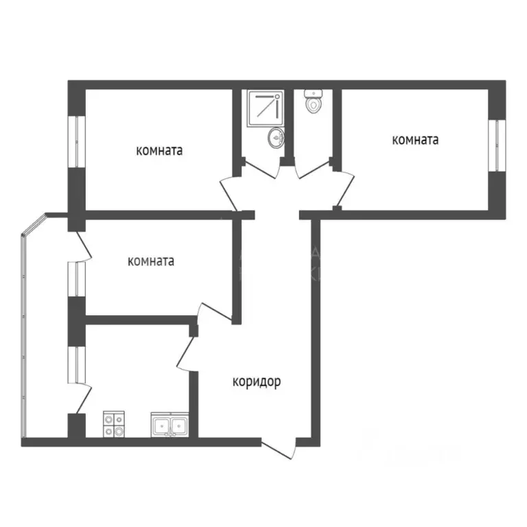 3-к кв. Тюменская область, Тюмень Народная ул., 10 (92.0 м) - Фото 2