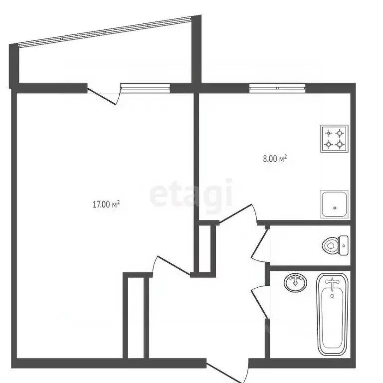 1-к кв. Челябинская область, Озерск бул. Гайдара, 13 (33.4 м) - Фото 2