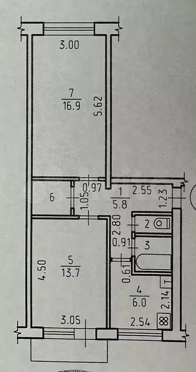 2-к. квартира, 48 м, 2/5 эт. - Фото 0
