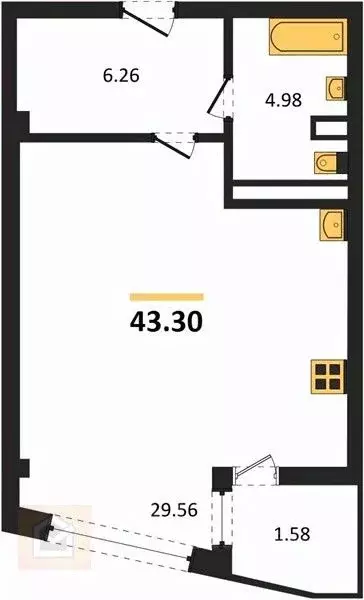 1-к кв. Севастополь ул. Летчиков, 10 (43.3 м) - Фото 1