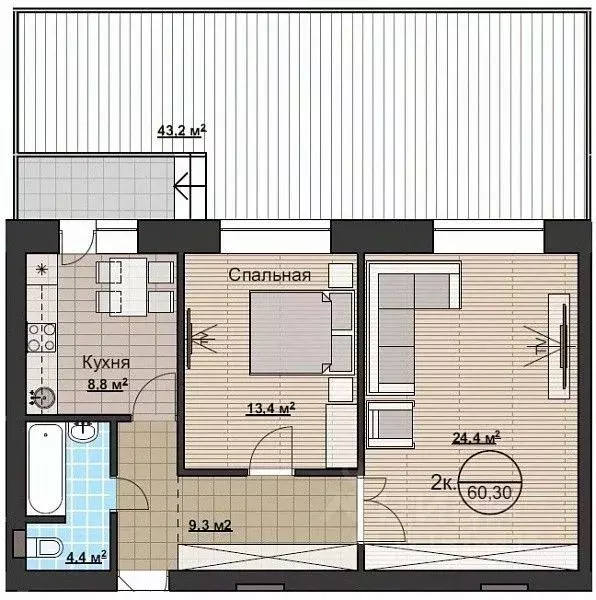 2-к кв. Новосибирская область, Новосибирский район, Мочищенский ... - Фото 0