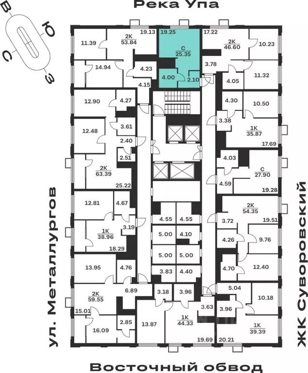 Студия Тульская область, Тула ул. Академика Насоновой, 18 (25.35 м) - Фото 2