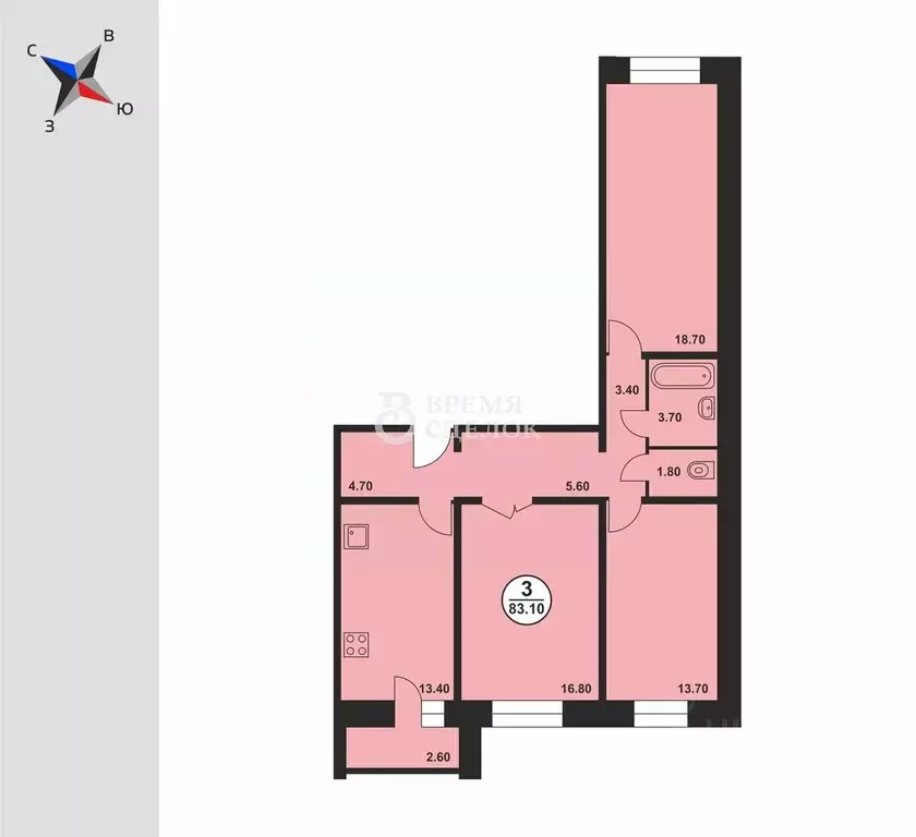 3-к кв. Владимирская область, Владимир ул. Лакина, 2 (81.3 м) - Фото 1