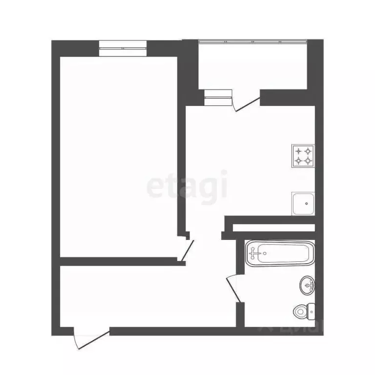 1-к кв. Псковская область, Псков Юбилейная ул., 77Б (35.2 м) - Фото 2