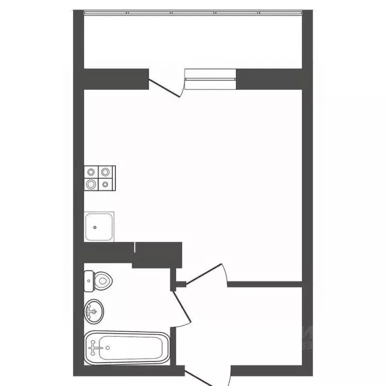 Студия Кемеровская область, Кемерово просп. Химиков, 36к2 (23.9 м) - Фото 2