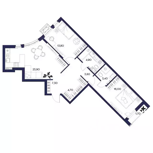 2-к кв. Пензенская область, Пенза Засурье мкр, Лес жилой комплекс ... - Фото 1