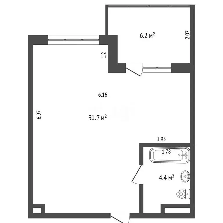 Квартира-студия: Судак, Набережная улица, 75 (42.5 м) - Фото 1