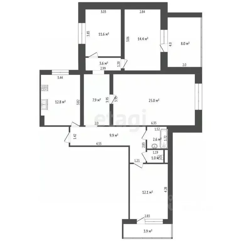 4-к кв. Самарская область, Самара Бобруйская ул., 89 (110.0 м) - Фото 1
