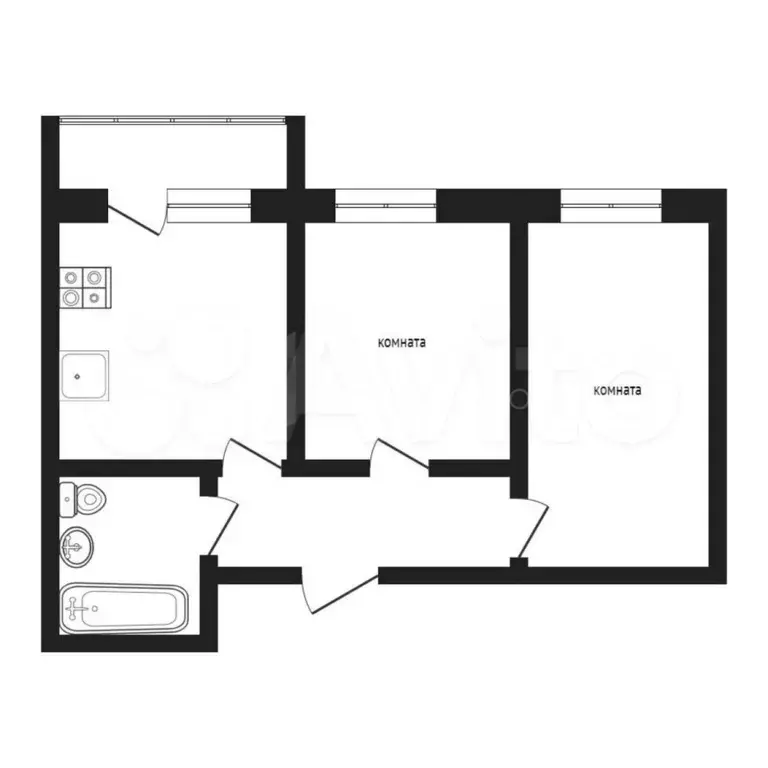 2-к. квартира, 51,6 м, 3/4 эт. - Фото 0