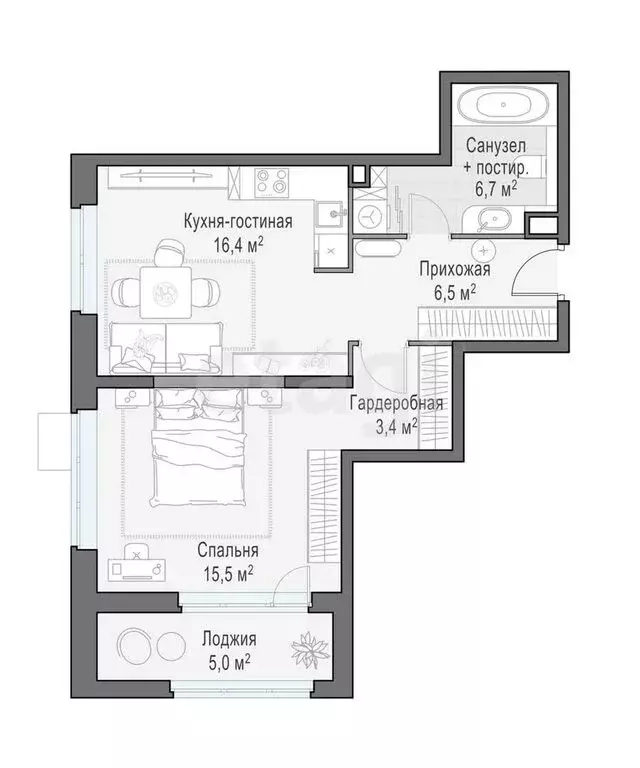 2-комнатная квартира: Мытищи, микрорайон 17А, ЖК Новое Медведково, к42 ... - Фото 0