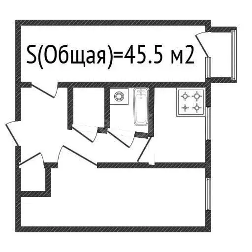 2-комнатная квартира: Ишимбай, улица Губкина, 32 (45.5 м) - Фото 1