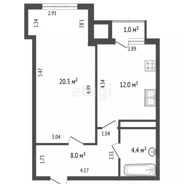 1-к кв. Санкт-Петербург Московский просп., 183-185Ак2А (44.7 м) - Фото 2