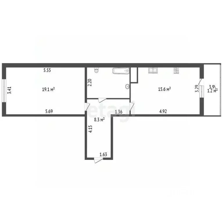 1-к кв. Санкт-Петербург Софийская ул., 37к2 (49.6 м) - Фото 1