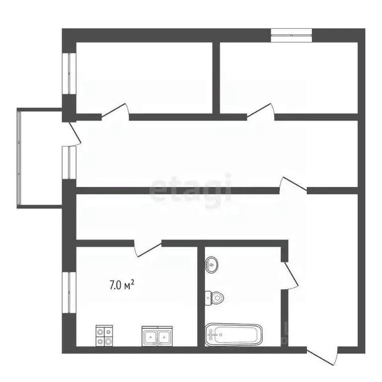 2-к кв. Нижегородская область, Выкса Гоголя мкр, 49 (42.6 м) - Фото 1