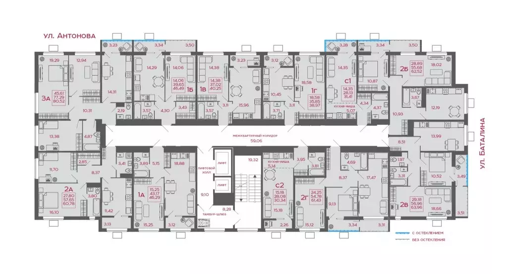 1-к кв. Пензенская область, Пенза ул. Баталина, 31 (40.25 м) - Фото 2